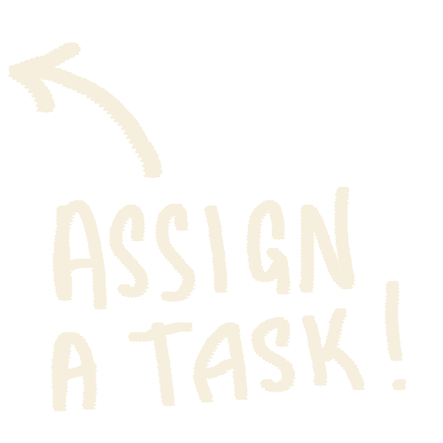 drawn words prompting player to click the 'ants list' icon to assign tasks